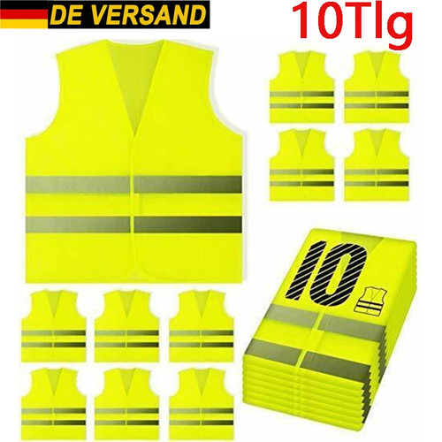 10x warnwesten unfallweste - 10x,