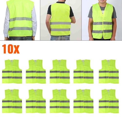 10x neongelb warnwesten - 10x,
