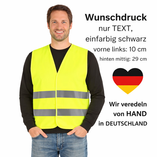 Bedruckte warnweste gelb - bedruckte,
