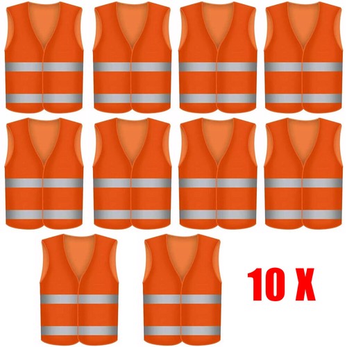 10x warnweste unfallweste - 10x, neon