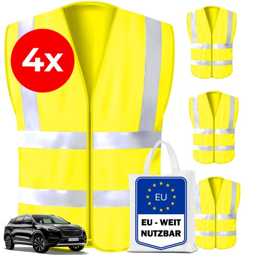Warnweste reflektierend - 4x,