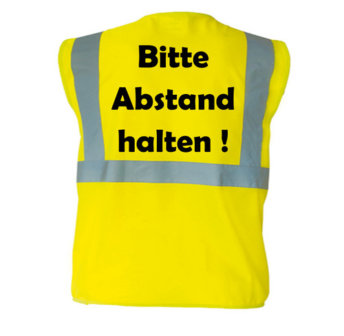 Warnweste bitte abstand halten - warnweste,