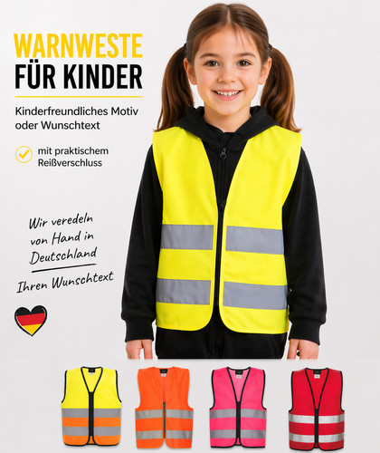 Kinderwarnweste bedruckte - kinderwarnweste,