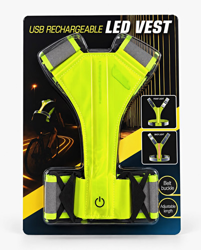 Led warnweste gelb - warnweste, usb