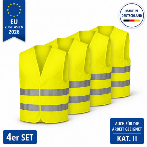 4er set warnwesten - set, xxl